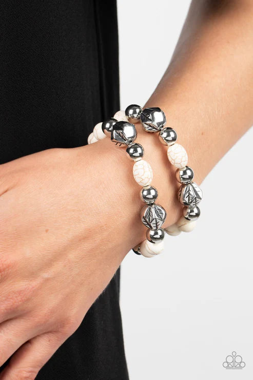 Paparazzi - Sagebrush Saga - White Bracelet
