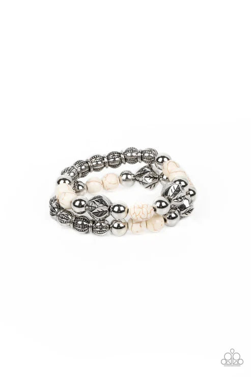 Paparazzi - Sagebrush Saga - White Bracelet