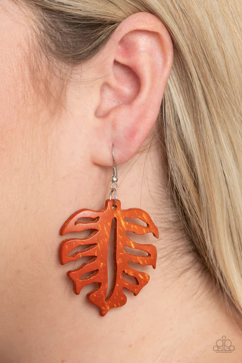 Paparazzi - Shake Your PALMS PALMS - Orange Earrings