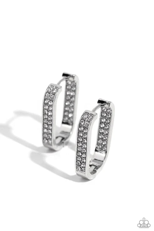 Paparazzi - Sinuous Silhouettes - White Earrings