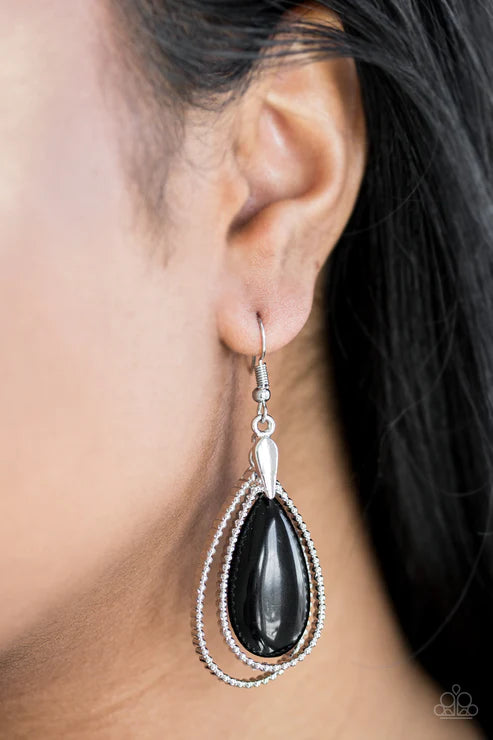 Paparazzi - Spring Splendor - Black Earrings