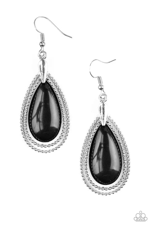 Paparazzi - Spring Splendor - Black Earrings