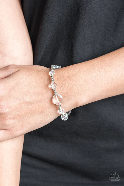 Paparazzi - Starry-Eyed Elegance - White Bracelet