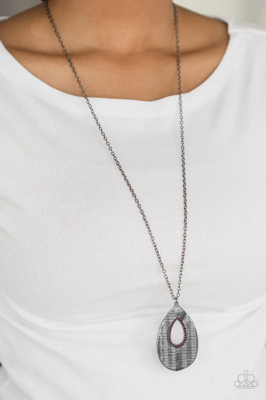 Paparazzi - Stop, Teardrop, and Roll - Purple Necklace