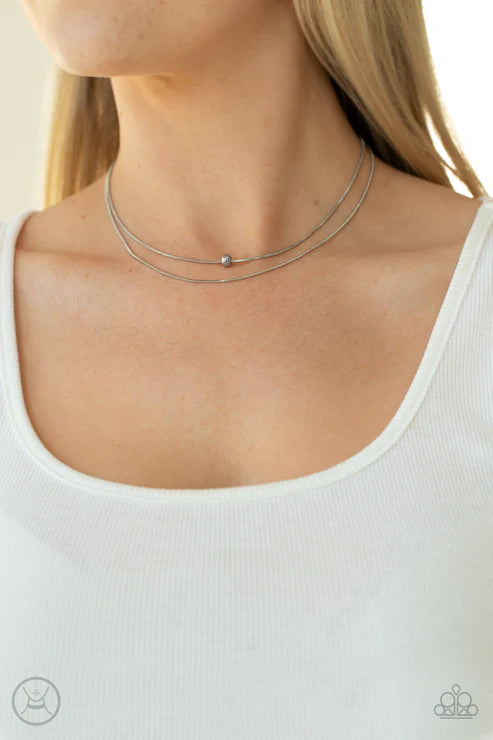 Paparazzi - Super Slim - Silver Necklace