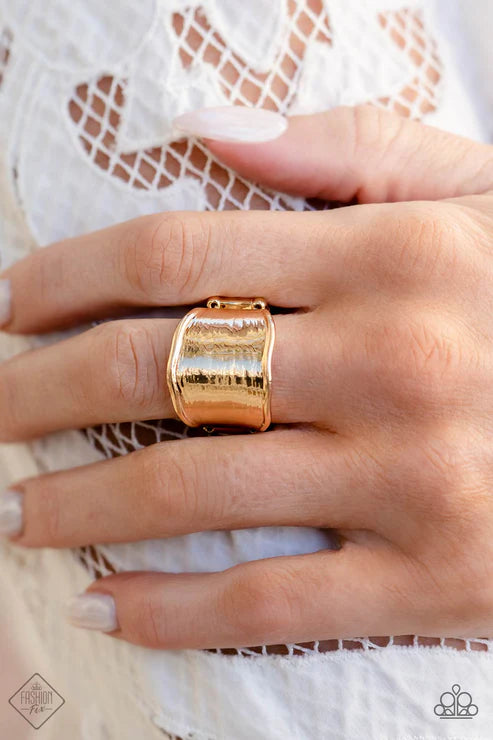 Paparazzi - Too Little Too SLATE - Gold Ring