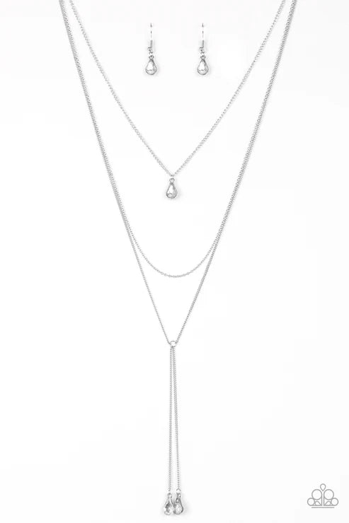 Paparazzi - Typhoon Shimmer  - White Necklace