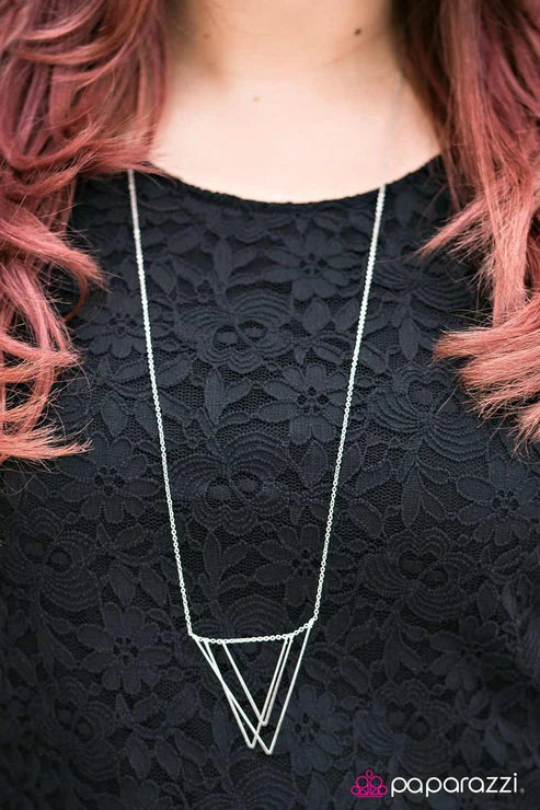 Paparazzi - V Right There! - Silver Necklace