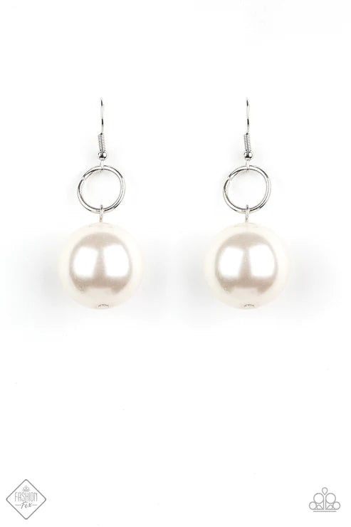 Paparazzi - Wall Street Welcome Party - White Earrings