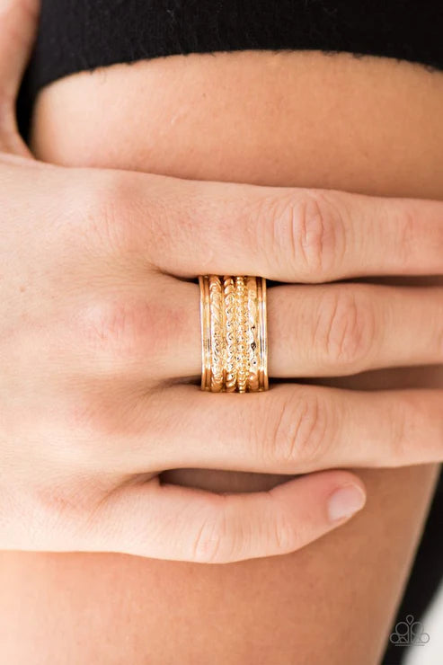 Paparazzi - Whats Yours Is MAYAN - Gold Ring