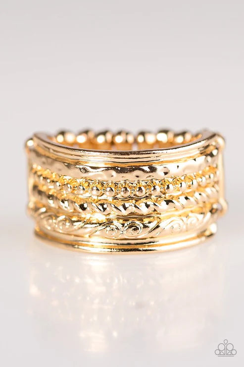 Paparazzi - Whats Yours Is MAYAN - Gold Ring