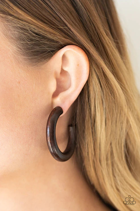 Paparazzi - Woodsy Wonder - Brown Earrings