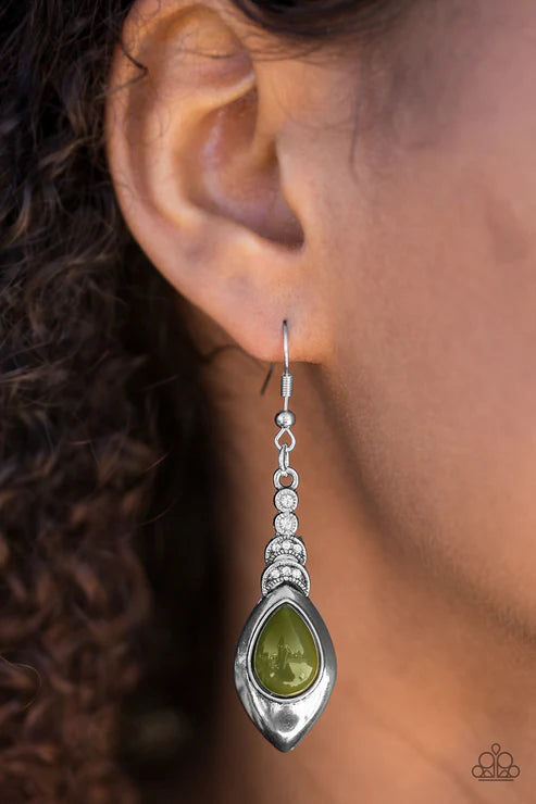 Paparazzi - You Know HUE - Green Earrings
