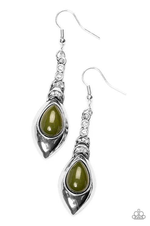 Paparazzi - You Know HUE - Green Earrings