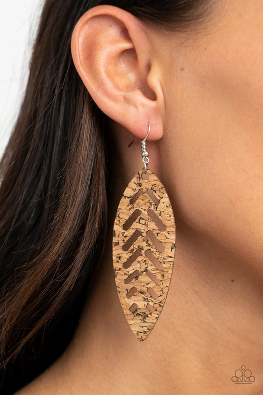 Paparazzi - You're Such a Cork - Brown Earrings