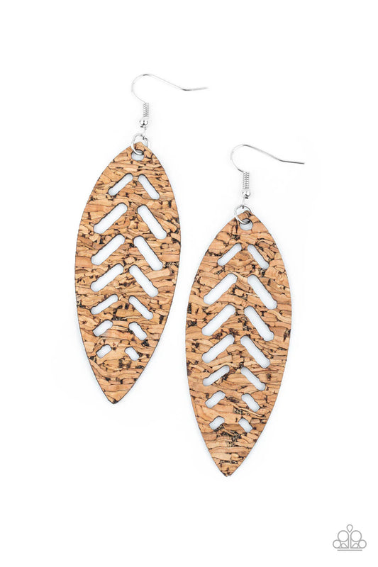 Paparazzi - You're Such a Cork - Brown Earrings